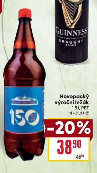 Novopacký výroční ležák 1,5 I, PET
