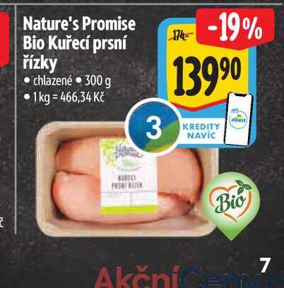 Nature's Promise Bio Kuřecí prsní řízky  300 g