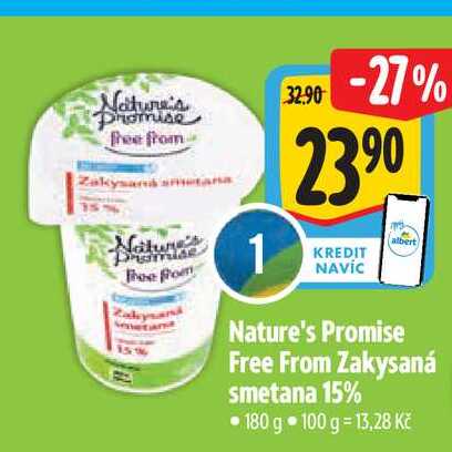  Nature's Promise Free From Zakysaná smetana 15% 180 g  