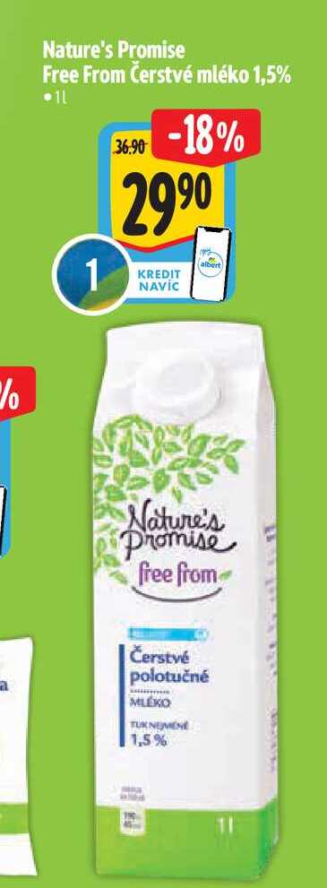 Nature's Promise Free From Čerstvé mléko 1,5%  1 l