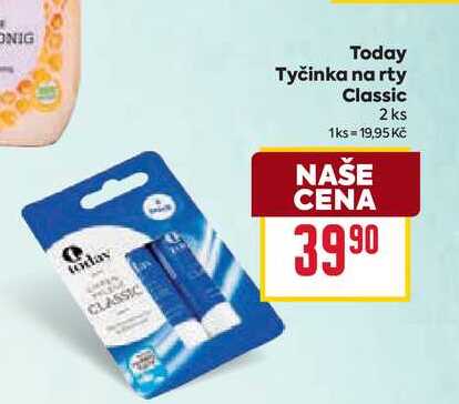 Today Tyčinka na rty Classic 2 ks