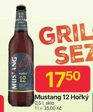 Mustang 12° Hořký 0,5l, sklo