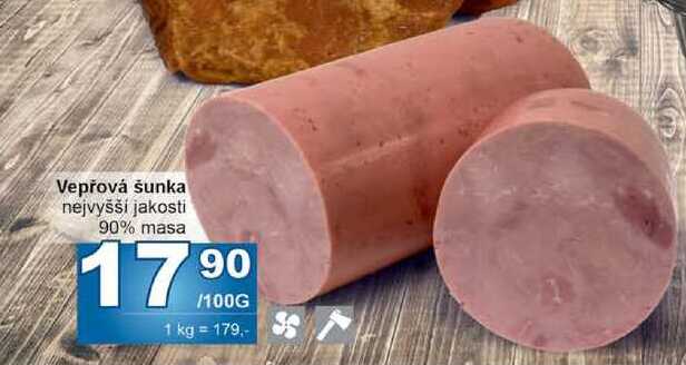 Vepřová šunka nejvyšší jakosti 90% masa 100g