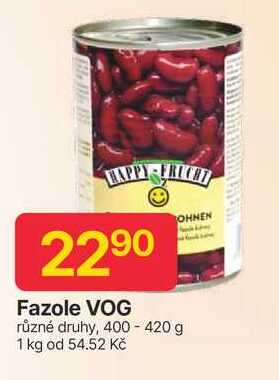 Fazole VOG různé druhy, 400 - 420 g 