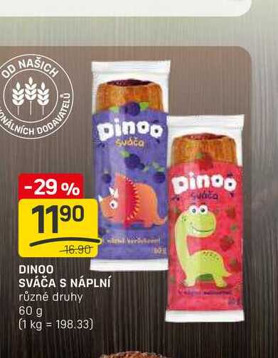 DINOO SVÁČA S NÁPLNÍ různé druhy 60 g