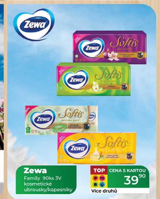 Zewa Family 90ks 3V kosmetické ubrousky/kapesníky 