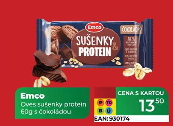 Emco Oves sušenky protein 60g s čokoládou  