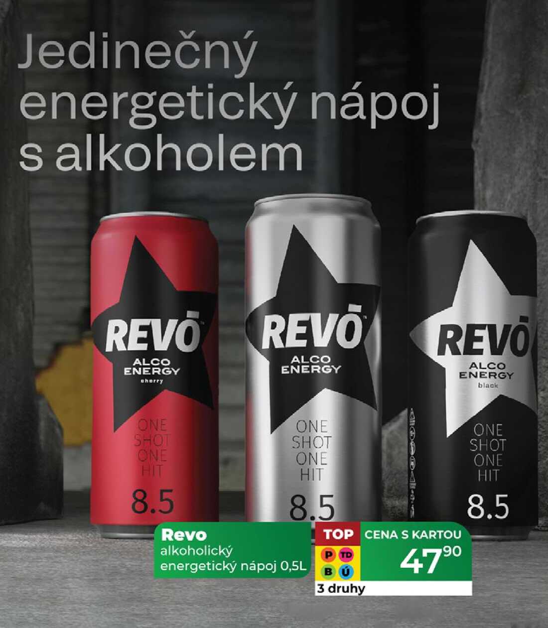 Revo alkoholický energetický nápoj 0,5L 