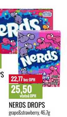 NERDS DROPS grape&strawberry, 4,7g 