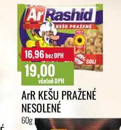 ArR KEŠU PRAŽENÉ NESOLENÉ 60g 