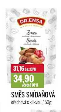SMĚS SNÍDAŇOVÁ ořechová s klikvou, 150g 