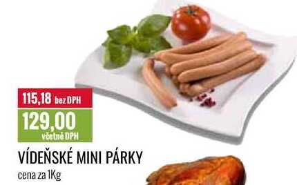 VÍDEŇSKÉ MINI PÁRKY cena za 1Kg 
