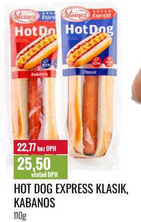 HOT DOG EXPRESS KLASIK, KABANOS 110g 