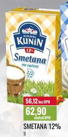 SMETANA 12% 1l v akci