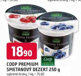 Coop SMETANOVÝ DEZERT 250 g