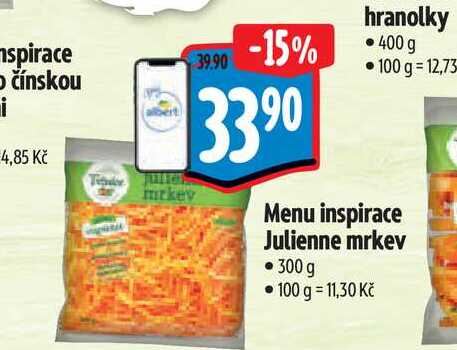  Menu inspirace Julienne mrkev  300 g  