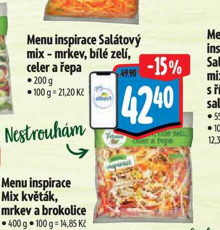 Menu inspirace Salátový mix - mrkev, bílé zelí, celer a řepa 200 g