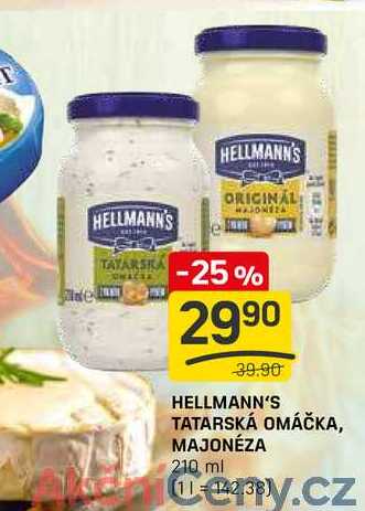 HELLMANN'S TATARSKÁ OMÁČKA, MAJONÉZA 210 ml 