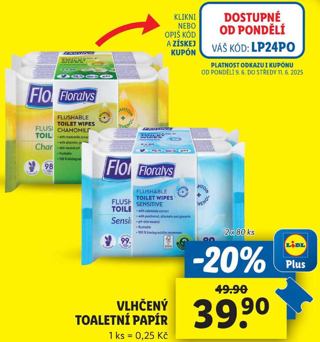 VLHČENÝ TOALETNÍ PAPÍR, 2x 80 ks