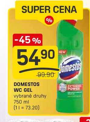 DOMESTOS WC GEL 99.90 vybrané druhy 750 ml