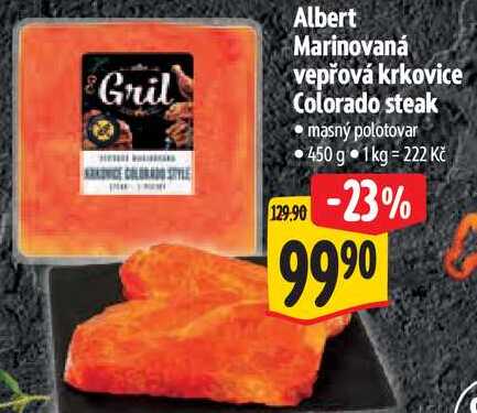 Albert Marinovaná vepřová krkovice Colorado steak, 450 g