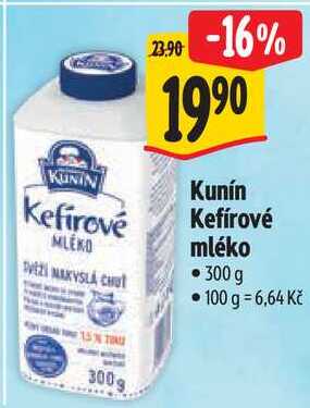Kunín Kefírové mléko, 300 g  v akci