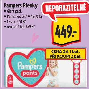 Pampers Plenky, 42-76 ks