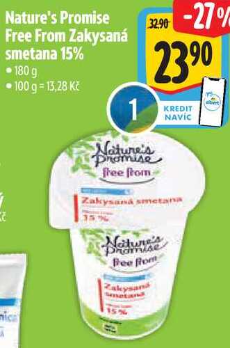 Nature's Promise Free From Zakysaná smetana 15%, 180 g