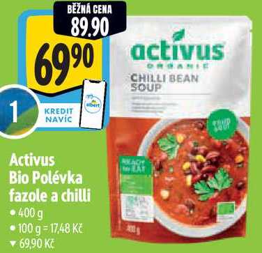 Activus Bio Polévka fazole a chilli, 400 g