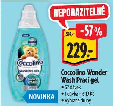 Coccolino Wonder Wash Prací gel, 37 dávek 