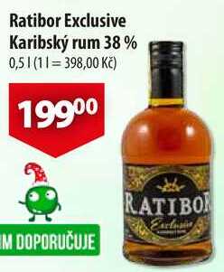 Ratibor Exclusive Karibský rum 38%, 0,5 l