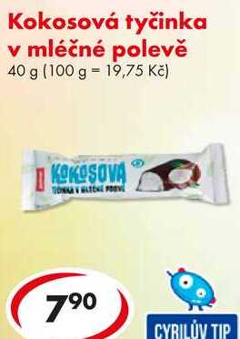 Kokosová tyčinka v mléčné polevě, 40 g