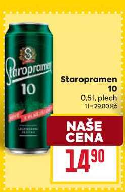 Staropramen 10 0,51, plech 