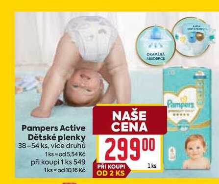 Pampers Active Dětské plenky 38-54 ks