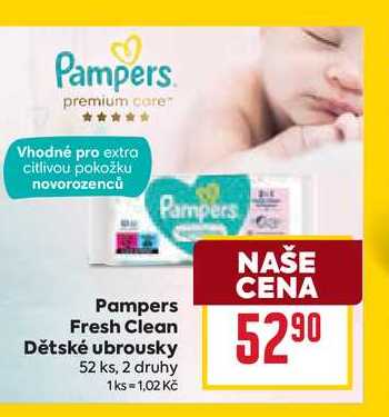 Pampers Fresh Clean Dětské ubrousky 52 ks