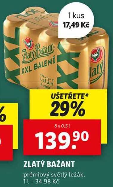 ZLATÝ BAŽANT, 8x 0,5 l