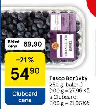 Tesco Borůvky, 250 g, balené