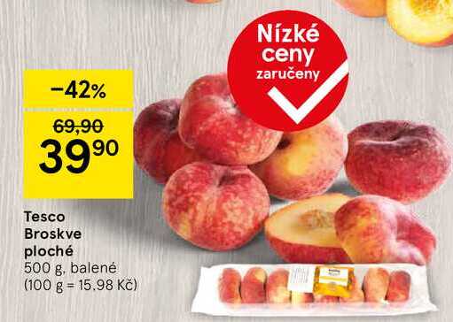 Tesco Broskve ploché, 500 g, balené 