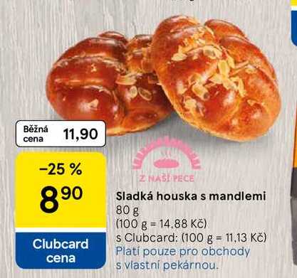 Sladká houska s mandlemi, 80 g 