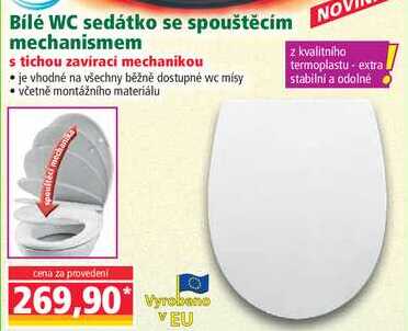 Bílé WC sedátko se spouštěcím mechanismem