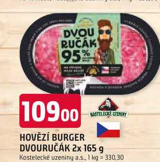 BURGER DVOURUČÁK 2x 165 g 