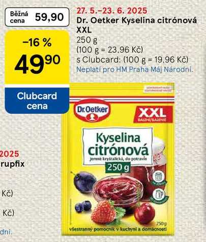 Dr. Oetker Kyselina citrónová XXL, 250 g 
