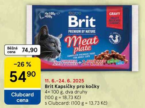 Brit Kapsičky pro kočky, 4× 100 g 