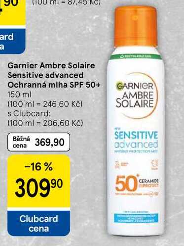 Garnier Ambre Solaire Sensitive advanced Ochranná mlha SPF 50+,  150 ml 