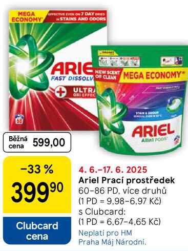Ariel Prací prostředek, 60-86 PD, více druhů  