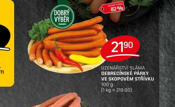 DEBRECÍNSKÉ PÁRKY VE SKOPOVÉM STŘÍVKU 100 g