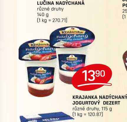 KRAJANKA NADÝCHANÝ JOGURTOVÝ DEZERT různé druhy, 115 g