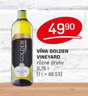 VÍNA GOLDEN VINEYARD různé druhy 0,75l