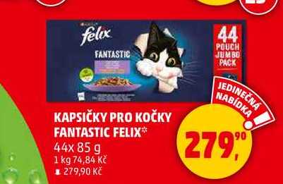KAPSIČKY PRO KOČKY FANTASTIC FELIX, 44x 85 g 
