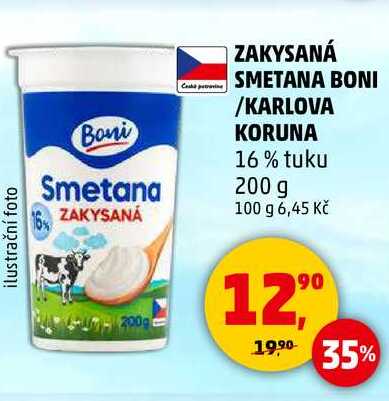 ZAKYSANÁ SMETANA BONI /KARLOVA KORUNA 16% tuku, 200 g  
